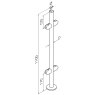 BM Architectural Pre-Assembled Glass Balustrade Round Middle Post with Fixed Handrail Saddle