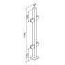 B+M Pre-Assembled Square Middle Post with Adjustable Saddle