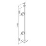 Pre-Assembled Glass Balustrade Square End Post with Adjustable Saddle