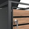 Ecoscape Ecoscape - Single Bin Storage With Lid - Woodgrain & Charcoal
