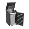 Ecoscape Ecoscape - Single Bin Storage With Lid - Woodgrain & Charcoal