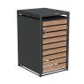 Ecoscape Ecoscape - Single Bin Storage With Lid - Woodgrain & Charcoal