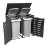 Ecoscape Ecoscape - Double Bin Storage With Lid - Charcoal