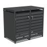 Ecoscape Ecoscape - Double Bin Storage With Lid - Charcoal