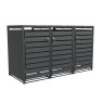Ecoscape Ecoscape - Triple Bin Storage With Lid - Charcoal