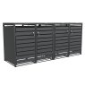 Ecoscape Ecoscape - Quadruple Bin Storage With Lid - Charcoal