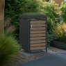 Ecoscape Ecoscape - Single Bin Storage with Planter - Woodgrain Charcoal