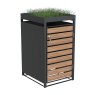 Ecoscape Ecoscape - Single Bin Storage with Planter - Woodgrain Charcoal