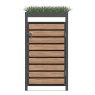 Ecoscape Ecoscape - Single Bin Storage with Planter - Woodgrain Charcoal
