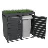 Ecoscape Ecoscape - Double Bin Storage with Planter - Charcoal