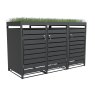 Ecoscape Ecoscape - Triple Bin Storage with Planter - Charcoal