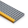 38mm GRP Stair Tread Grating 1220mm - Light Grey with Yellow Nose - RAL 7047