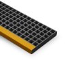 38mm GRP Stair Tread Grating 1220mm - Dark Grey with Yellow Nose - RAL 7043