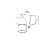 Eazypost 90 Degree Acute Elbow - 316/Matt Black PPC