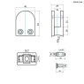 BM Architectural Eazypost Middle D 10mm Glass Clamp - 316/Matt Black PPC