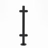 BM Architectural Pre-Assembled Glass Balustrade Round Middle Post with Radiused End Cap - 316/Matt Black PPC
