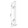 BM Architectural Pre-Assembled Glass Balustrade Square End Post with End Cap - 316/Matt Black PPC