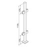 Pre-Assembled Glass Balustrade Square Middle Post with End Cap - 316/Matt Black PPC