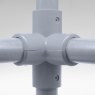 116 - 4-Way Corner Joint to suit 50mm GRP Handrail - Grey