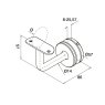 BM Architectural Weld On Offset Handrail to Glass Bracket - 86/57 - Grade 316