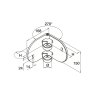 B+M Adjustable 45 Degree Slab Bracket