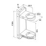 B+M Rectangular Fixed Slab Bracket For 42.4mm Post