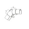 B+M EazySlot Articulated Downward Slotted Handrail Joint