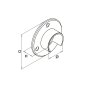 B+M EazySlot Slotted Handrail Wall Flange