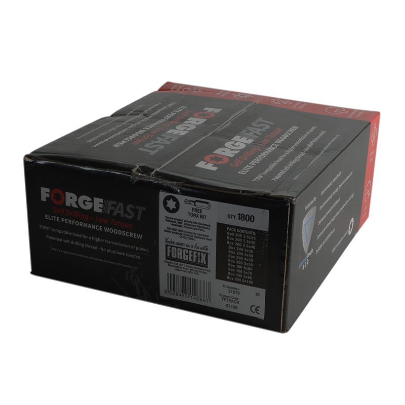 ForgeFix - ForgeFast Torx? Compatible Wood Screw Pack 1800 Piece