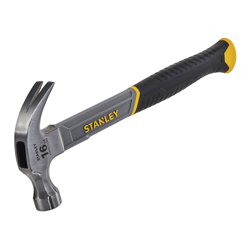 450g (16oz) STANLEY - Curved Claw Hammer, Fibreglass Shaft