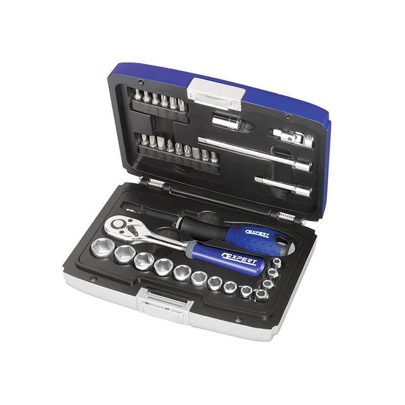 Expert - 1/4in Drive Socket & Accessory Set, 34 Piece