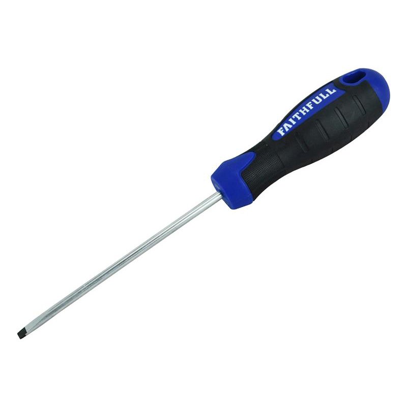 100mm x 4mm Faithfull - Soft Grip Screwdriver, Parallel Slotted
