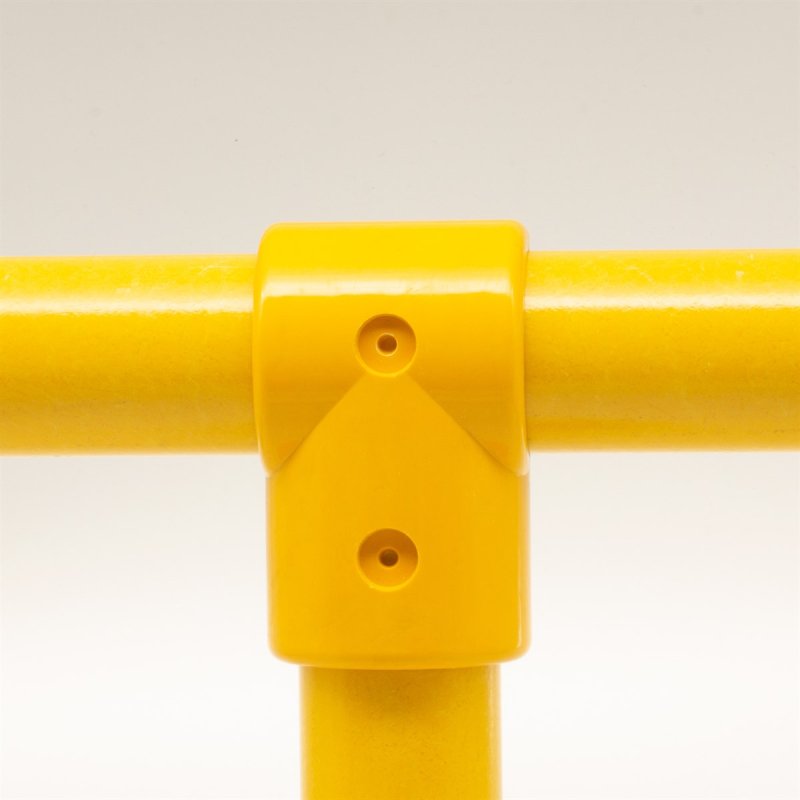 90 Degree Short Tee to suit 50mm GRP Handrail - Yellow