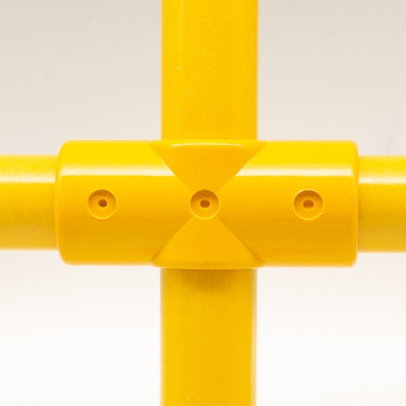 Cross Joint to suit 50mm GRP Handrail - Yellow