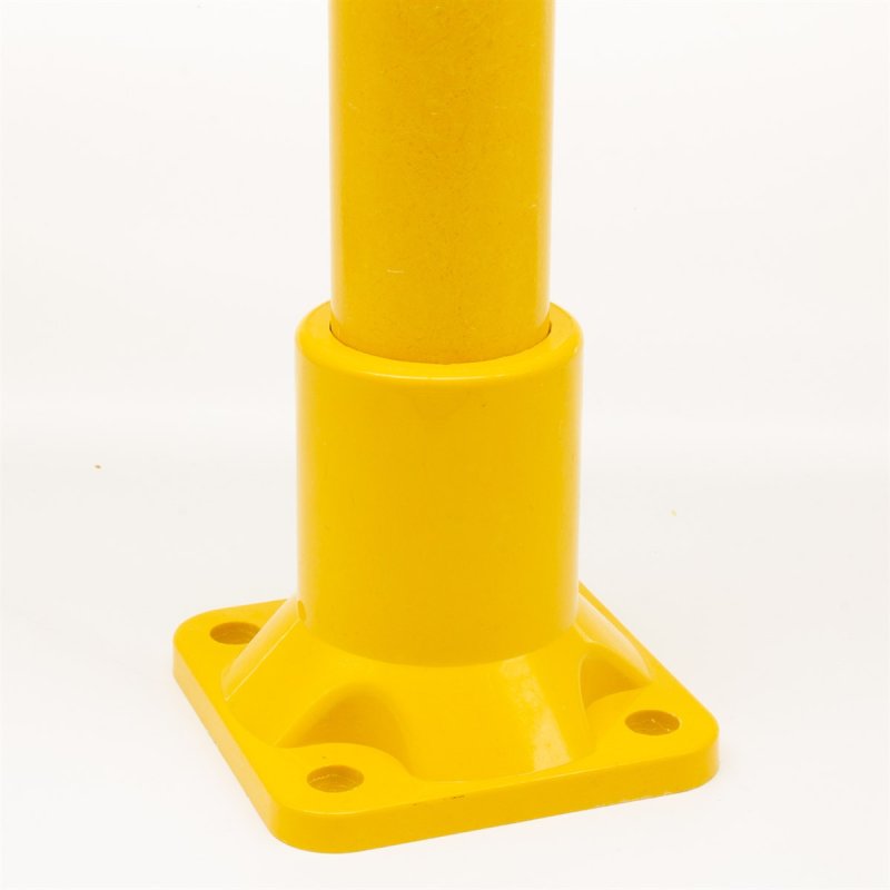 Base Plate with 4 Fixing Holes to suit 50mm GRP Handrail - Yellow